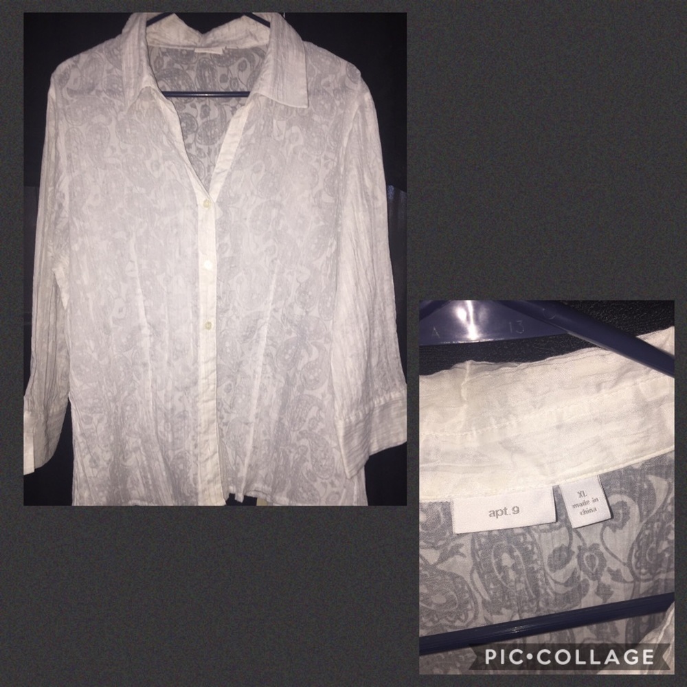 Apt. 9 Sheer button up dress shirt